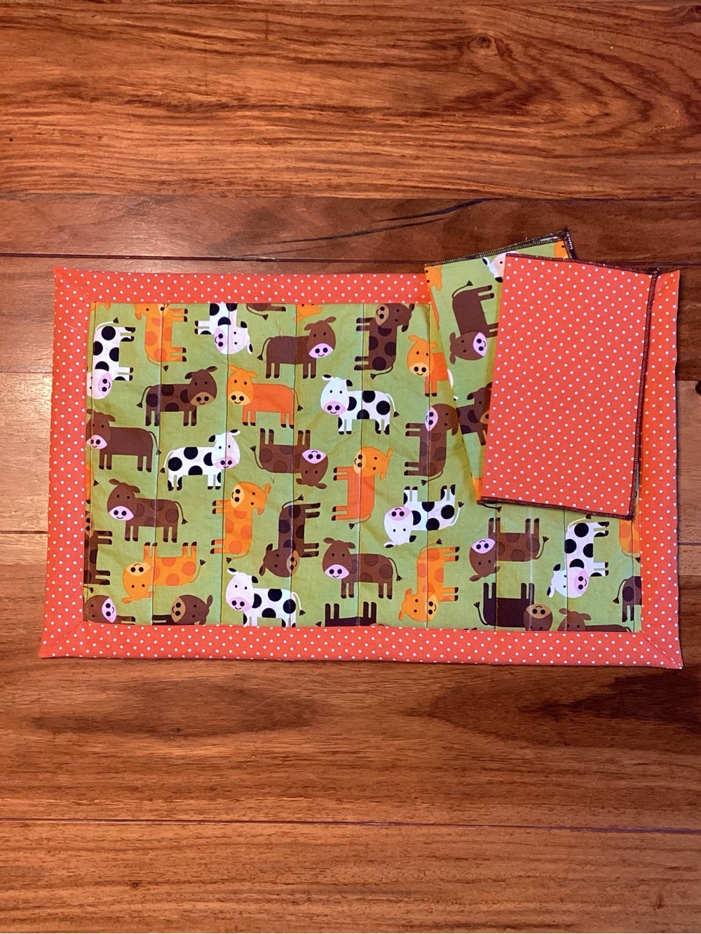 Kids Cow Print Placemat Set